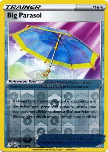 157/189 Big Parasol Trainer Uncommon Reverse Holo Darkness Ablaze Single Card