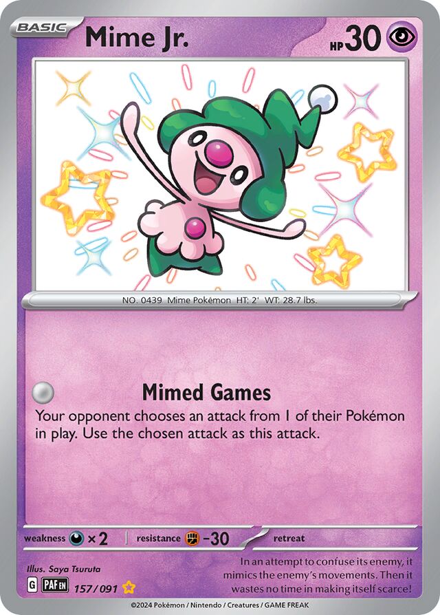 157/091 Mime Jr. Shiny Rare Paldean Fates