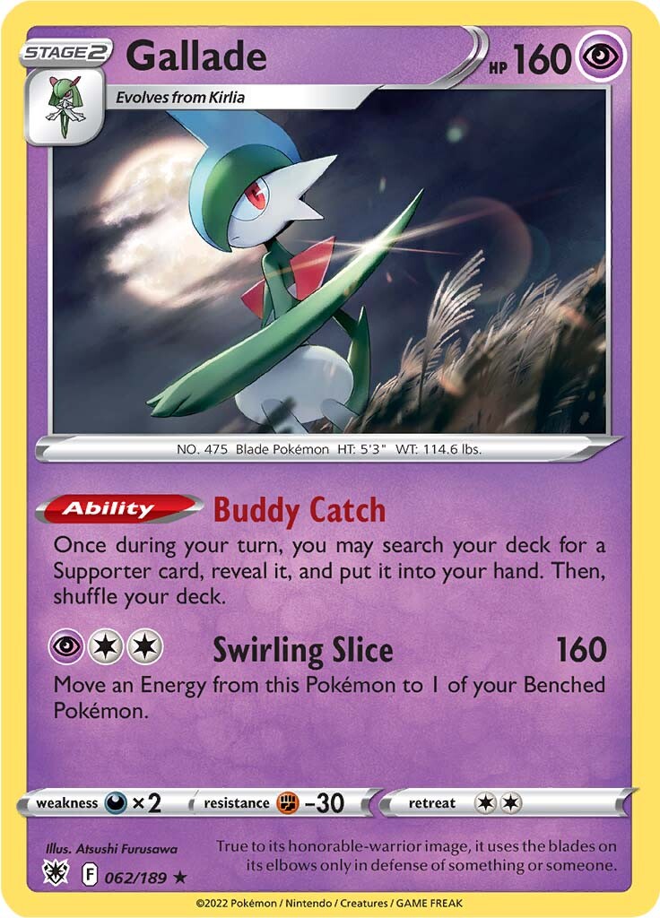 062/189 Gallade Holo Rare Astral Radiance