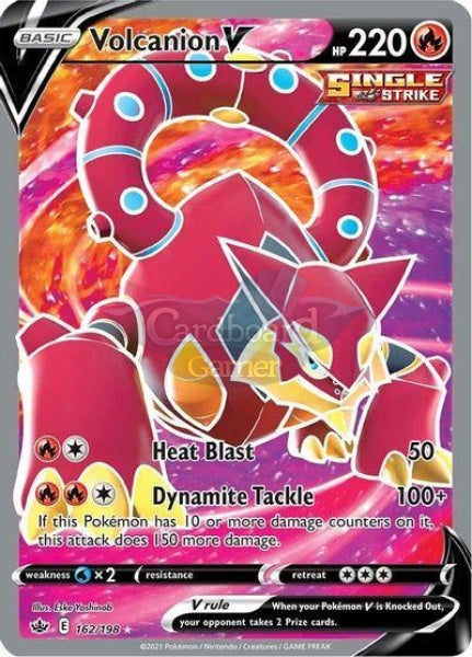 162/198 Volcanion V Full Art Ultra Rare Chilling Reign Single Card