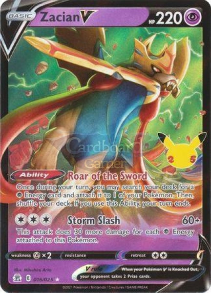 16/25 Zacian V Ultra Rare Celebrations Single Card