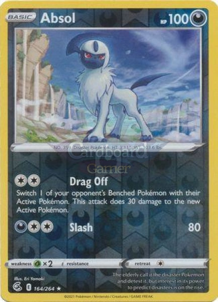 164/264 Absol Rare Reverse Holo Fusion Strike Single Card