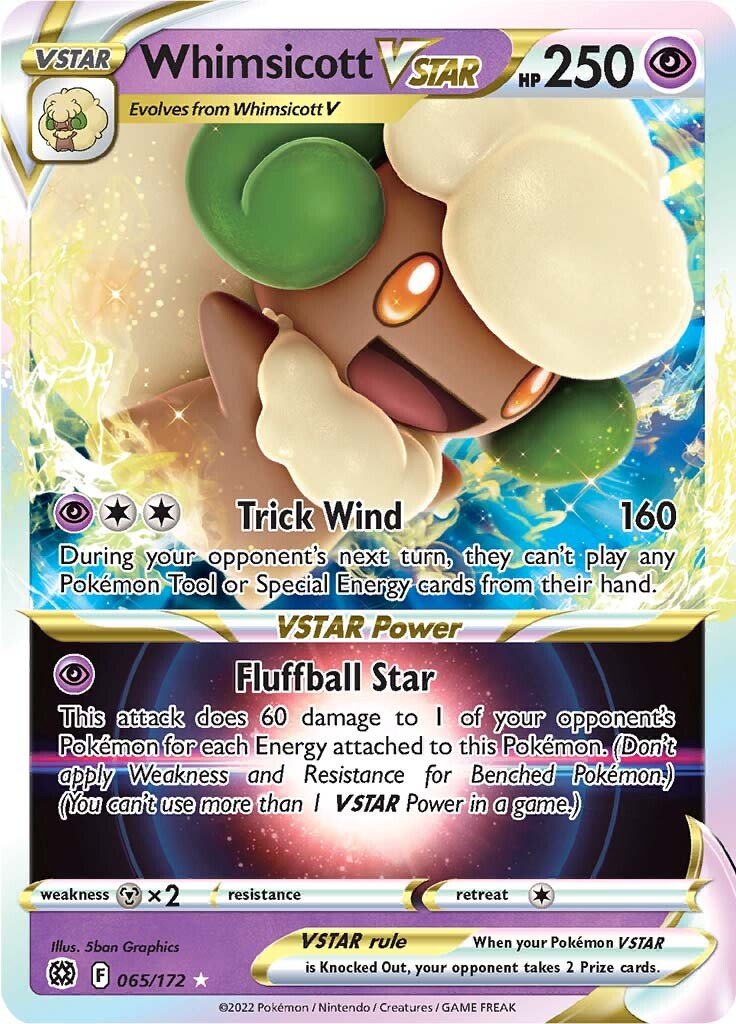 065/172 Whimsicott VSTAR Ultra Rare Brilliant Stars Pokemon TCG