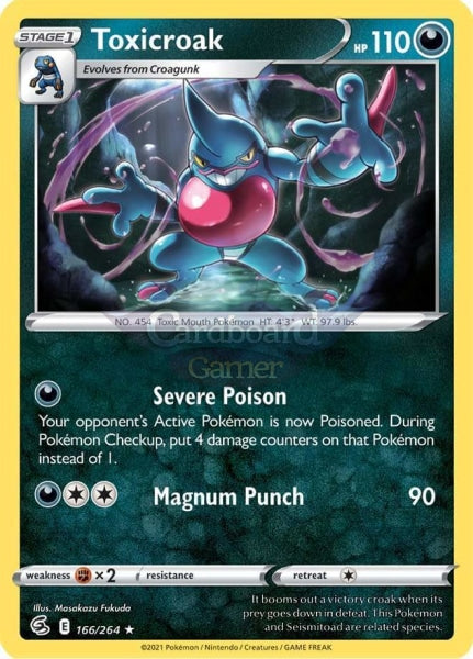 166/264 Toxicroak Rare Fusion Strike Single Card