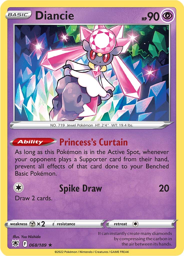 068/189 Diancie Holo Rare Astral Radiance