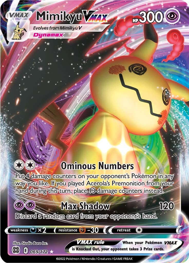 069/172 Mimikyu VMAX Ultra Rare Brilliant Stars Pokemon TCG