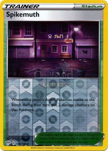 170/189 Spikemuth Trainer Uncommon Reverse Holo Darkness Ablaze Single Card