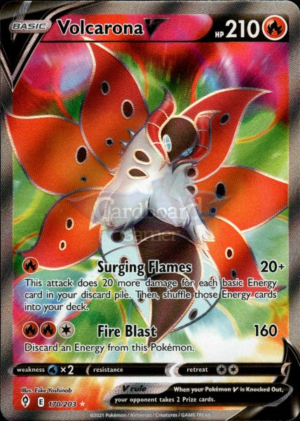 170/203 Volcarona V Full Art Evolving Skies Single Card