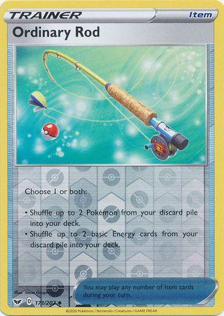 171/202 Ordinary Rod Trainer Uncommon Reverse Holo Sword & Shield