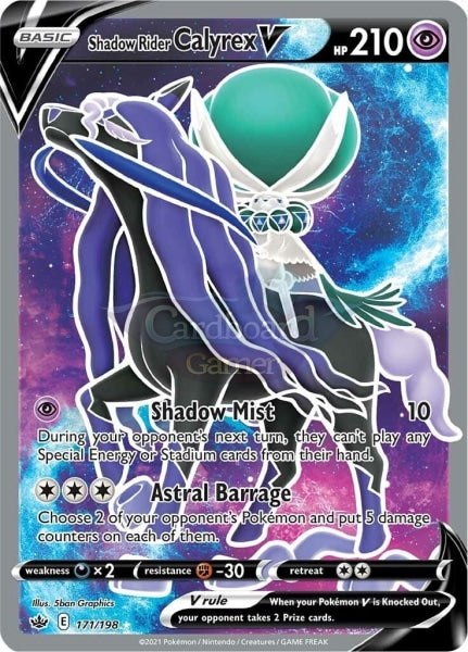 171/198 Shadow Rider Calyrex V Full Art Ultra Rare Chilling Reign Single Card