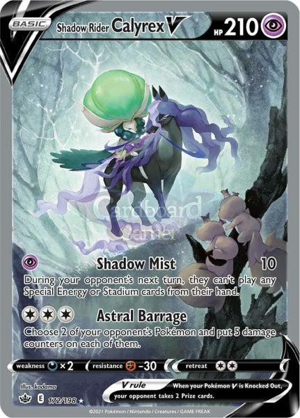 172/198 Shadow Rider Calyrex V Alternate Art Ultra Rare Chilling Reign Single Card