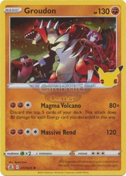 17/25 Groudon Holo Rare Celebrations Single Card