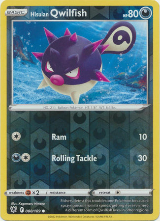 088/189 Hisuian Qwilfish Common Reverse Holo Astral Radiance