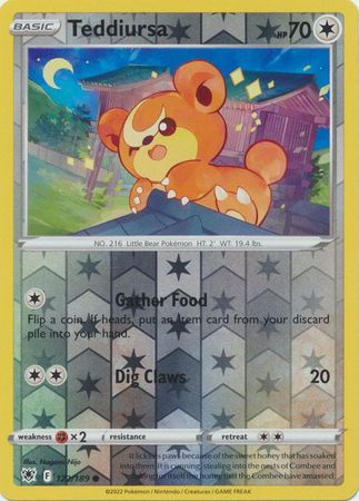 122/189 Teddiursa Common Reverse Holo Astral Radiance