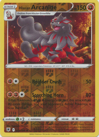 071/189 Hisuian Arcanine Rare Reverse Holo Astral Radiance