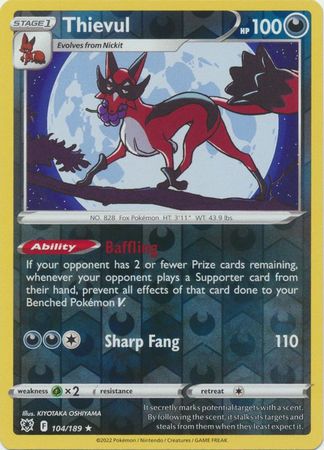104/189 Thievul Rare Reverse Holo Astral Radiance