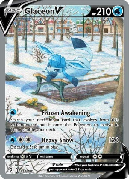 175/203 Glaceon V Alternate Art Evolving Skies Single Card