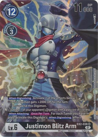 EX02-038 ALTERNATE ART Justimon Blitz Arm