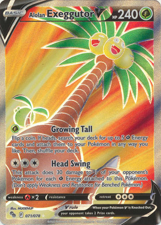 071/078 Alolan Exeggutor V Full Art Pokemon GO