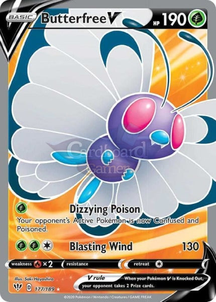 177/189 Butterfree V Full Art Ultra Rare Darkness Ablaze Single Card