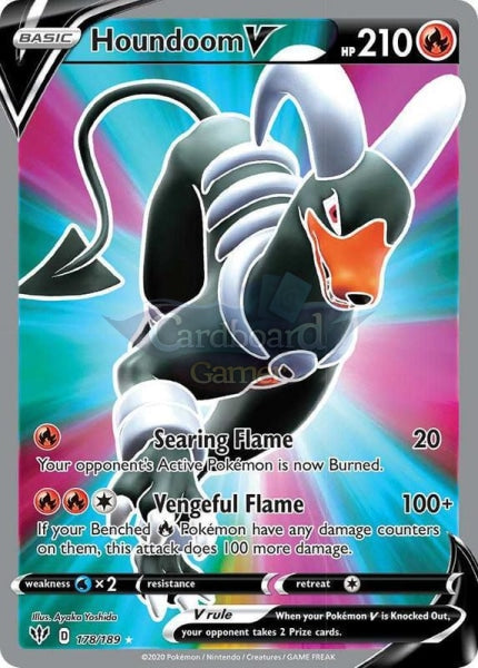 178/189 Houndoom V Full Art Ultra Rare Darkness Ablaze Single Card