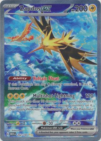 202/165 Zapdos EX Special Illustration Rare Scarlet & Violet 151