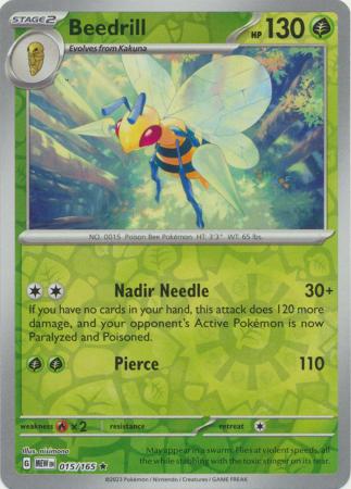 015/165 Beedrill Rare Reverse Holo Scarlet & Violet 151