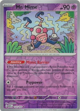 122/165 Mr. Mime Rare Reverse Holo Scarlet & Violet 151