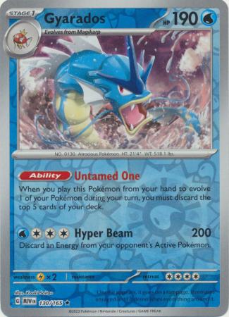 130/165 Gyarados Rare Reverse Holo Scarlet & Violet 151