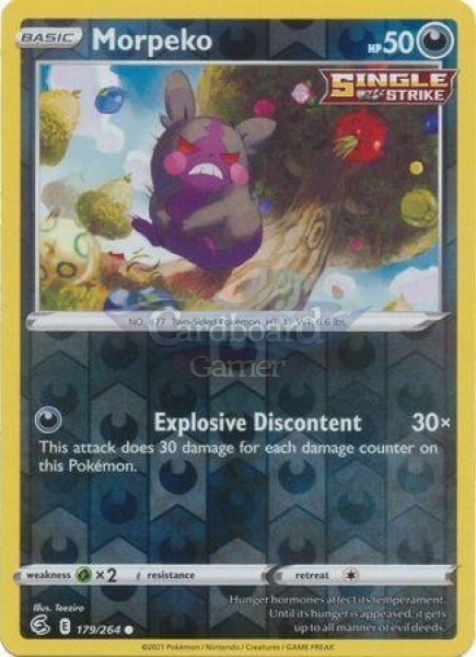 179/264 Morpeko Common Reverse Holo Fusion Strike Single Card