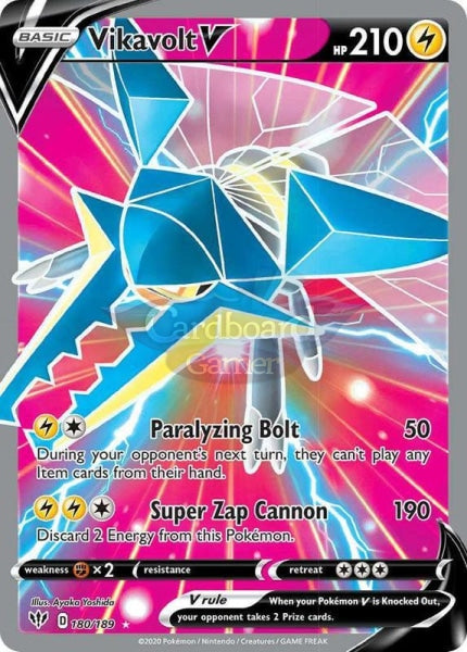 180/189 Vikavolt V Full Art Ultra Rare Darkness Ablaze Single Card