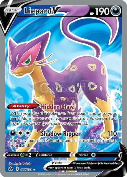 180/198 Liepard V Full Art Ultra Rare Chilling Reign Single Card