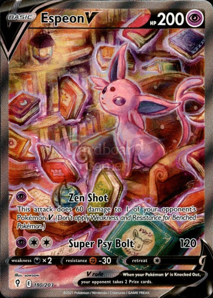 180/203 Espeon V Alternate Art Evolving Skies Single Card