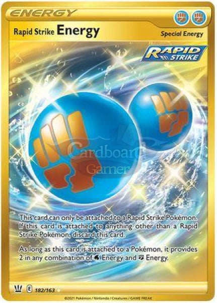 182/163 Rapid Strike Energy Secret Rare Battle Styles Single Card