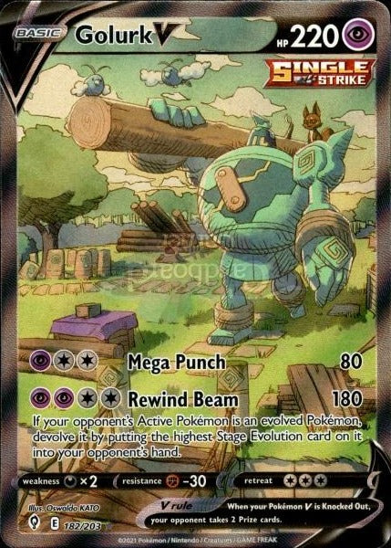 182/203 Golurk V Alternate Art Evolving Skies Single Card