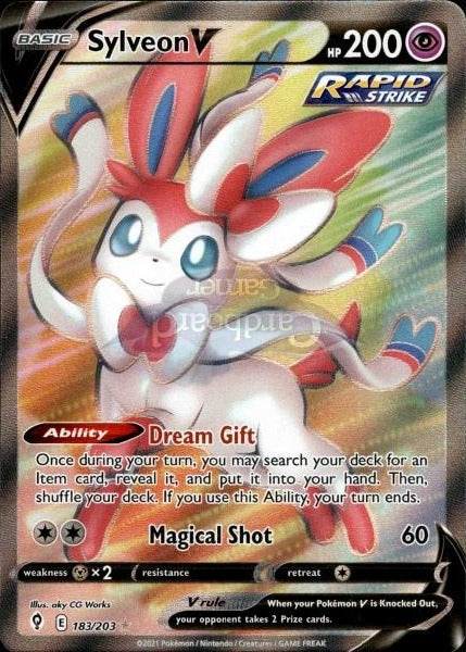 183/203 Sylveon V Full Art Evolving Skies Single Card