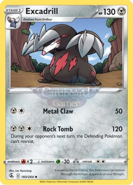 183/264 Excadrill Uncommon Fusion Strike Single Card