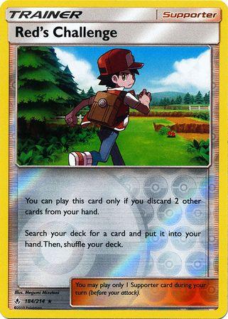 184/214 Red's Challenge Holo Rare Trainer Reverse Holo Unbroken Bonds