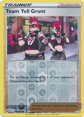 184/202 Team Yell Grunt Trainer Uncommon Reverse Holo Sword & Shield