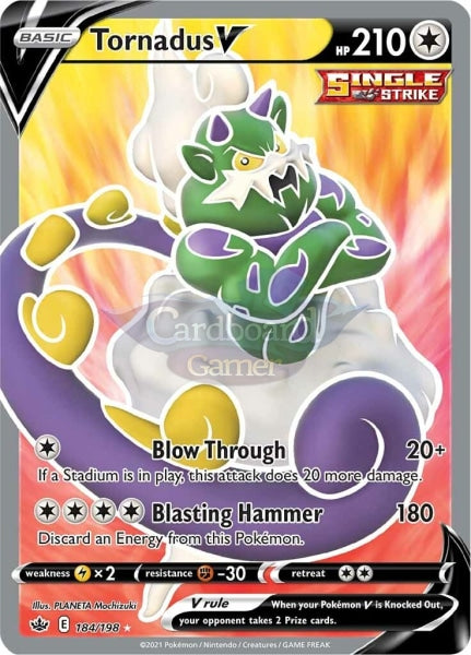 184/198 Tornadus V Full Art Ultra Rare Chilling Reign Single Card