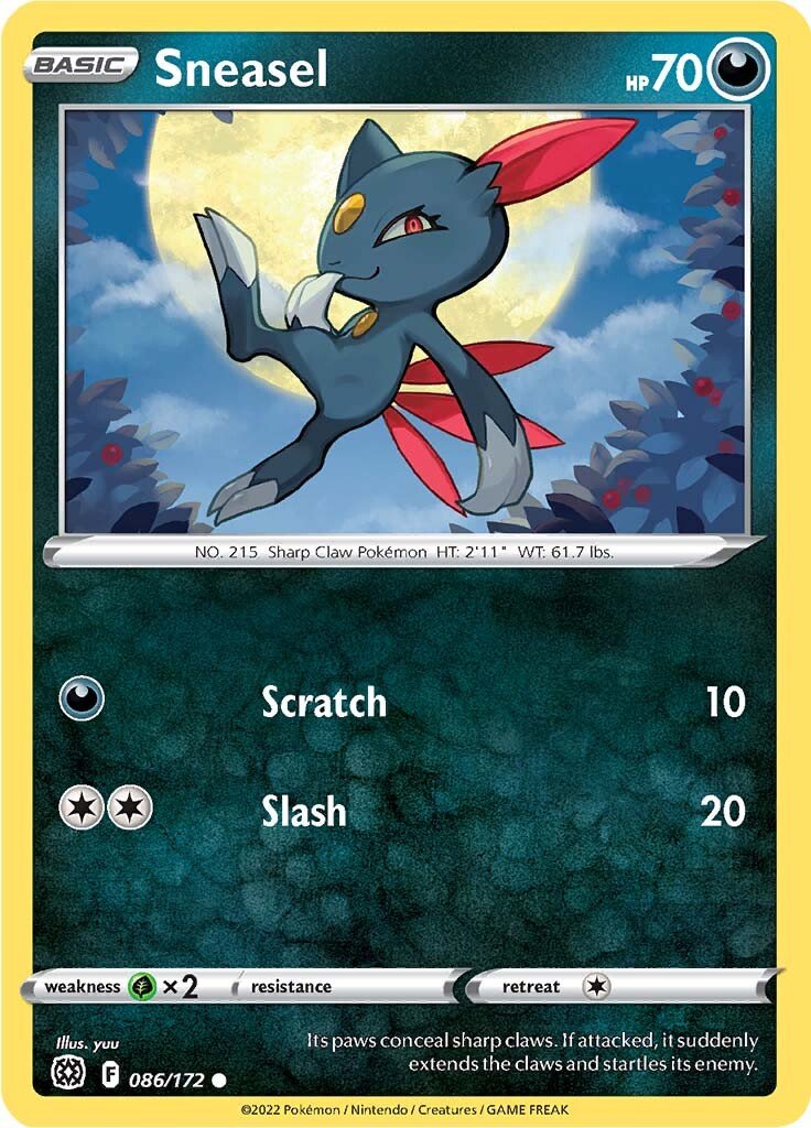 086/172 Sneasel Common Brilliant Stars Pokemon TCG