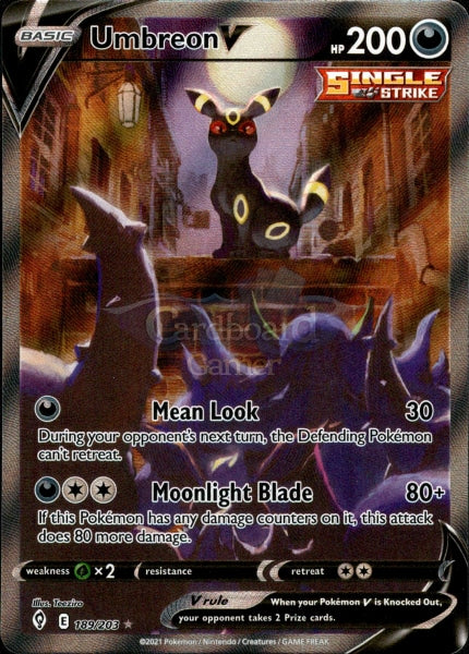 189/203 Umbreon V Alternate Art Evolving Skies Single Card