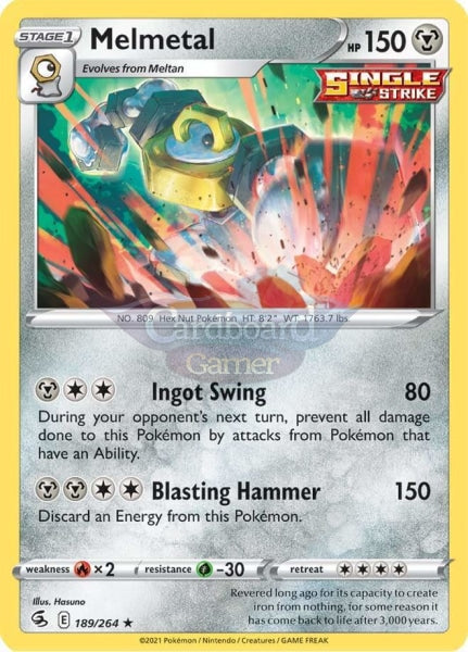 189/264 Melmetal Holo Rare Fusion Strike Single Card