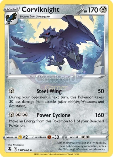 190/264 Corviknight Rare Fusion Strike Single Card