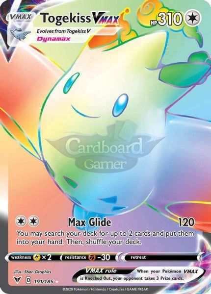 191/185 Togekiss Vmax Hyper Secret Rare Vivid Voltage Single Card