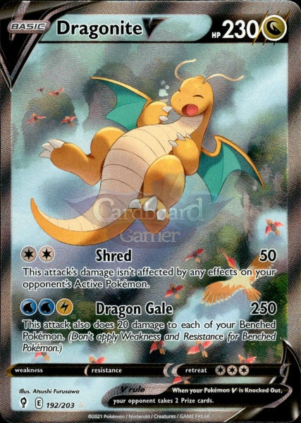 192/203 Dragonite V Alternate Art Evolving Skies Single Card