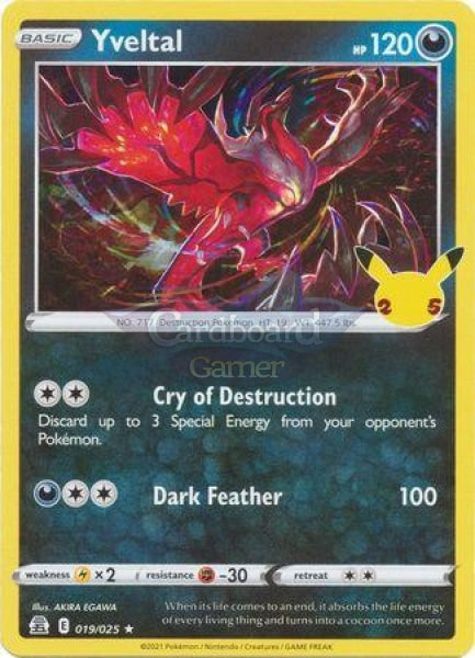 19/25 Yveltal Holo Rare Celebrations Single Card