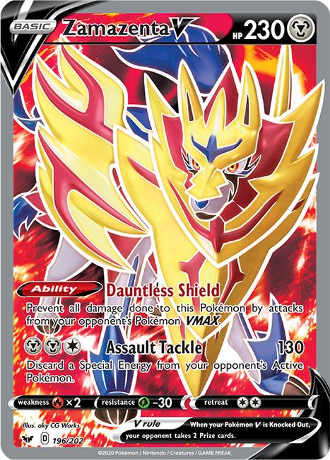 196/202 Zamazenta V Full Art Ultra Rare Sword & Shield