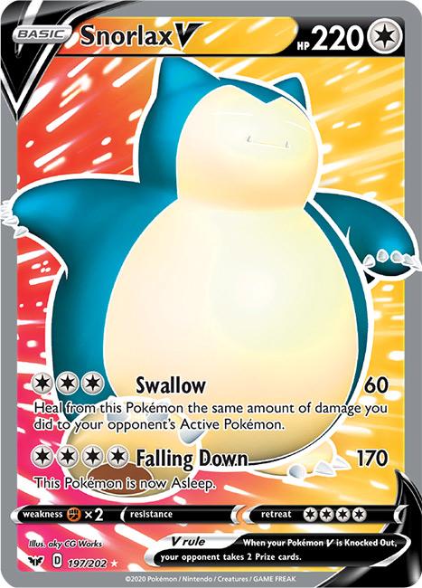 197/202 Snorlax V Full Art Ultra Rare Sword & Shield