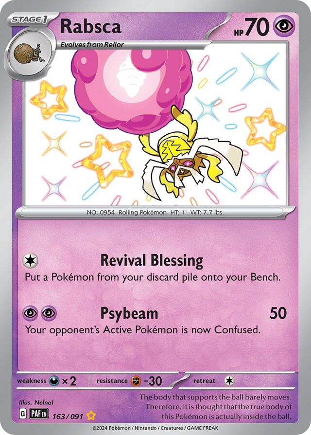 163/091 Rabsca Shiny Rare Paldean Fates